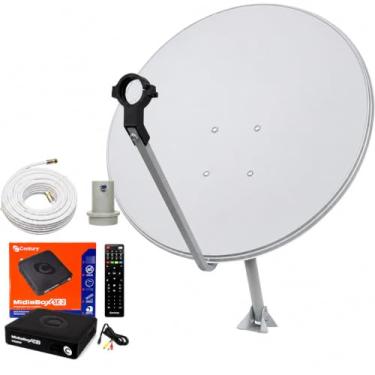 Imagem de Kit Antena - Receptor Digital Century Midiabox Lnbf 5g Ku Cabo Cor Preto 110v/220v