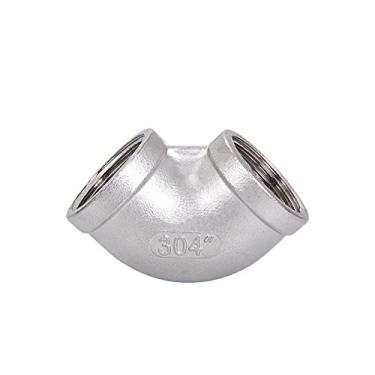 Imagem de 1/8 '1/4' 3/8 '1/2' 3/4 '1' 1 1/4 '1-1/2' Rosca Fêmea Aço Inoxidável 90 Graus Adaptador de Conector para Tubulação em Cotovelo, 1 "
