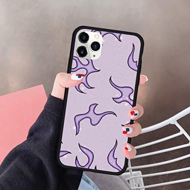 Imagem de Capa de telefone para iPhone 12 mini 11 Pro 7 X XS MAX XR SE20 8 6Plus Capa dura de silicone com estampa de fogo rosa, estilo 1, para iPhone XS