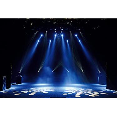 Imagem de Yeele Pano de fundo de holofote de palco de 2,1 x 1,5 m para fotografia com luz azul fundo de show de música ao vivo Superstar Show de música ao vivo decoração de festa banner crianças adultos retrato fotografia estúdio adereços