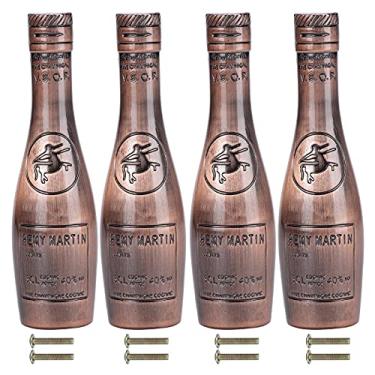 Imagem de 4 pcs mão punho retro liga de zinco garrafa de vinho forma armário armário puxador puxar YYDFPIIA (Color : Red Bronze)