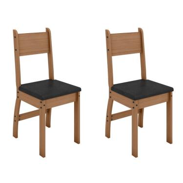 Imagem de Conjunto com 2 Cadeiras Milano Carvalho e Preto