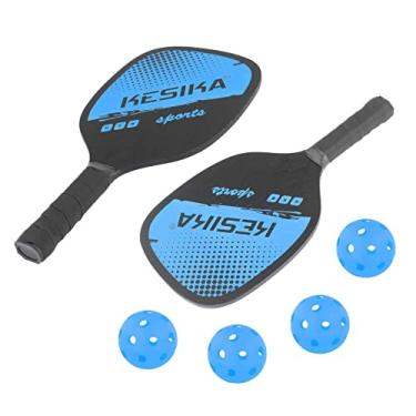 Imagem de Newmind Conjunto de 2 Palmatórias de Pickleball com cabo confortável, 4 bolas com bolsa raquetes leves, azul