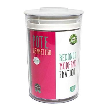 Imagem de Pote Hermético Redondo com Botão para Vedação, 1 Litro, Gedex ECO-723, Transparente
