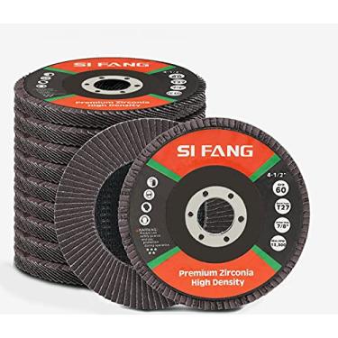 Imagem de Pacote com 10 unidades de 11,4 cm x 2,2 cm Premium de alta densidade com disco de aba de óxido de alumínio calcinado tipo 29 tamanho completo (40 – 320 gramas), SQ1d000032-7, Dark brown, 320Grit