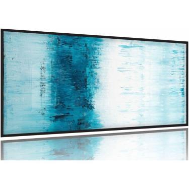 Imagem de Quadro Decorativo Abstrato Agua 130x60 Moldura Preta 2x2