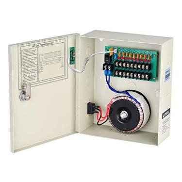 Imagem de EVERSECU Caixa de alimentação distribuída CCTV CC de 9 canais CA 24V 5 Amp com plugue CA e trava para câmeras de segurança, DVRs, fonte de alimentação CCTV