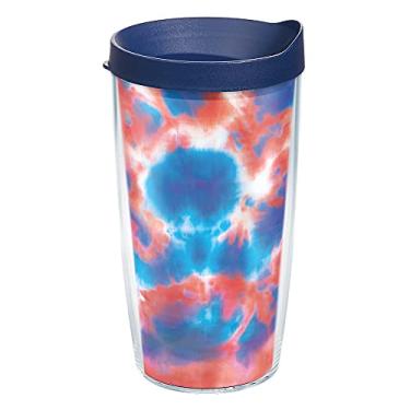 Imagem de Tervis Copo de parede dupla com isolamento térmico American Tie Dye mantém as bebidas frias e quentes - 680 g, transparente - Tritan