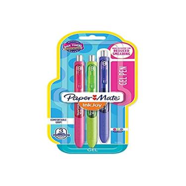 Imagem de Caneta Gel, Paper Mate, Retrátil, Inkjoy, Fina, 3 Cores