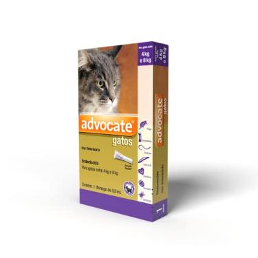 Imagem de Antipulgas Advocate Bayer para Gatos de 4kg até 8kg - 3 Bisnagas de 0,8ml