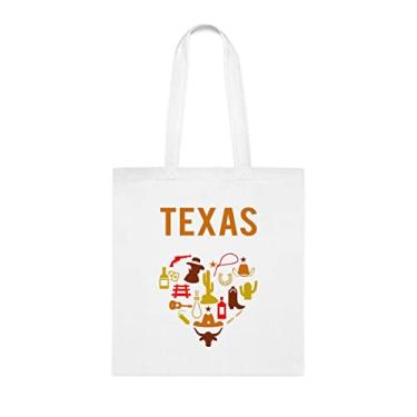 Imagem de Bolsa Texas, presente do Texas, bolsa de ombro do Texas, bolsas reutilizáveis do Texas, ideia de presente de cesta de Natal de aniversário, presente para ela, presente para ele, bolsa feminina, Branco