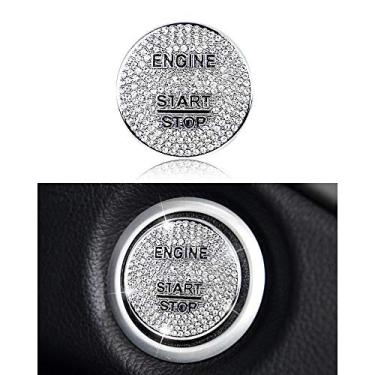 Imagem de LECART Tampa de botão de ignição Bling Engine Start Stop para acessórios interiores Mercedes-Benz, adequado para Classe C CLA-Class CLS-Class E-Class GLA-Class GLC-Class GLE-Class GLK-Class GLS-Class