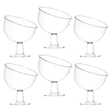 Imagem de Kit 06 Taça Inclinada Doceira Boca Torta com Pedestal 400ml