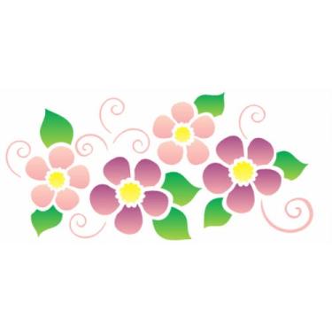 Imagem de Stencil de Acetato para Pintura OPA 07 x 15 cm - 1962 Flores Arabesco