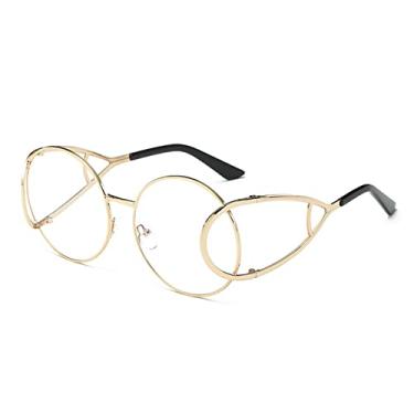 Imagem de Óculos de sol estilo pessoal designer Lunette De Soleil Femme De Sol Lentes De Sol Mujer Cool Eyewear, C07 Gold Frame, Packing A