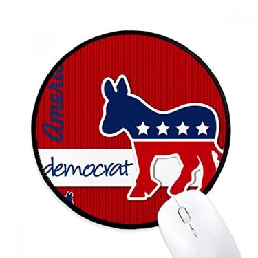 Imagem de DIYthinker America Donkey Emblem Democrata Mouse Pad Desktop Office Tapete Redondo para Computador