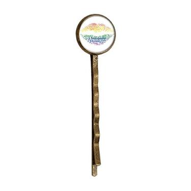 Imagem de Lábios Kiss Lgbt Arco-íris Wordcloud Retro Metal Hair Bobby Pin Headwear