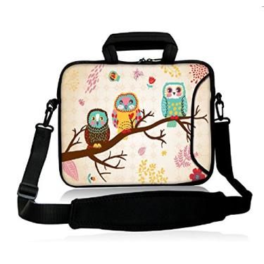Imagem de iColor Bolsa carteiro de ombro para notebook 11" 12,5" 13" 12,2" 13,1" 13,3" polegadas Netbook computador Tablet PC capa bolsa de transporte capa protetora com bolso extra - Coruja