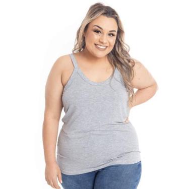 Imagem de Regata Plus Size Camisa Blusa Alcinha Atacado Feminina Verão - Vtm