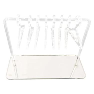 Imagem de Cabides Portáteis Transparente Acrílico Rack de Exibição de Fácil de Usar Organizador de Anel Transparente Cabide de para Armazemento D, Prata, Tamanho real