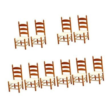 Imagem de Kisangel 10 Pcs Cadeira De Cena Vintage Mini Móveis Miniaturas Decoração Em Miniatura Móveis Retrô Móveis Infantis Cadeira Vintage Móveis Em Miniatura Filho Bambu Enfeites Estilo Europeu