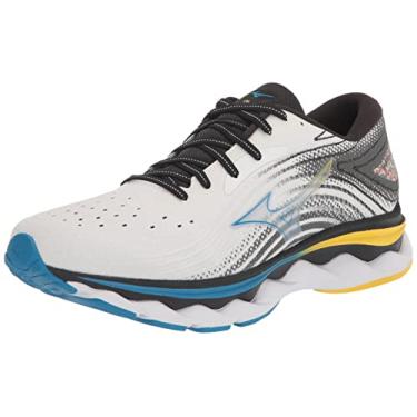 Imagem de Mizuno Wave Sky 6 Tênis de corrida masculino, Branco - amarelo cibernético, 10.5