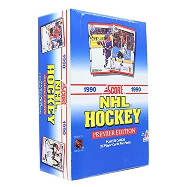 Imagem de 1990 – 1991 Score NHL Hockey Premier Edition Caixa selada completa com 36 pacotes de 15 cartas colecionáveis (total de 540 cartas) possíveis novatos incluem Brodeur, Lindros, Jagr e Roenick!