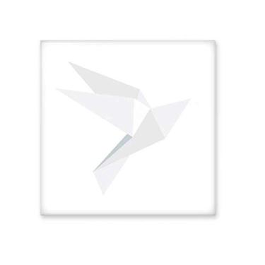 Imagem de Azulejo de cerâmica com padrão de pombo abstrato de origami branco brilhante decalque de pedra adornada de tijolos esmaltados