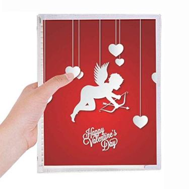 Imagem de Caderno vermelho branco Angel Happy Valentine's Day Caderno de folhas soltas diário recarregável de papelaria