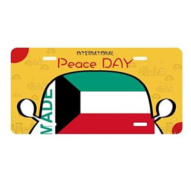 Imagem de DIYthinker Placa de licença Made in Kuwait Country Love para decoração de carro, dia da paz