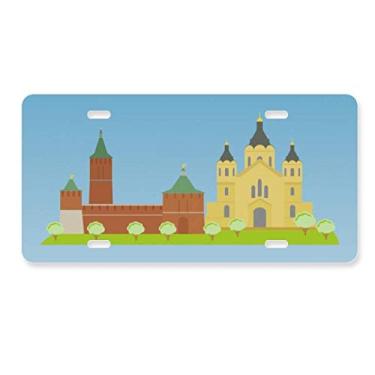 Imagem de DIYthinker Placa de licença com símbolo nacional da Rússia da Nizhny Novgorod, etiqueta de aço inoxidável para decoração