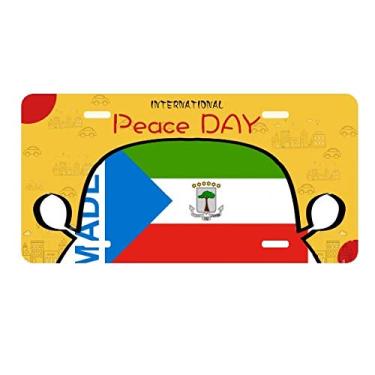 Imagem de DIYthinker Placa de carro Made in Equatorial Guiné Etiqueta Decoração de carro Dia da Paz