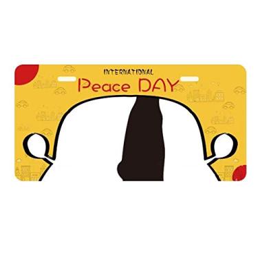 Imagem de DIYthinker Black Copher Placa de licença com desenho de animal fofo para decoração de carro Dia da Paz