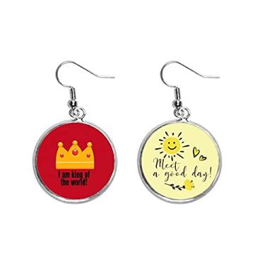 Imagem de Palavras de filme, Rei Mundial, Art Déco, presente, moderno, gota, sol, flor, brinco, bijuteria, moda