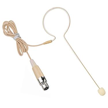 Imagem de XGWTH Microfone para fone de ouvido ouvido único Headworn Over Ear Hanging Condenser Omnidirecional Microfone compatível com AKG Sistema sem fio Transmissor Bodypack com cabo de 1,2