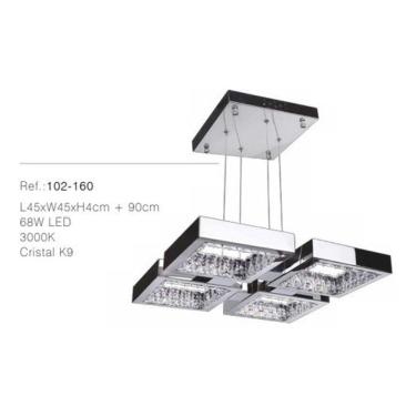 Imagem de Lustre Pendente L45xw45xh120cm 68w Cristal K9 3000