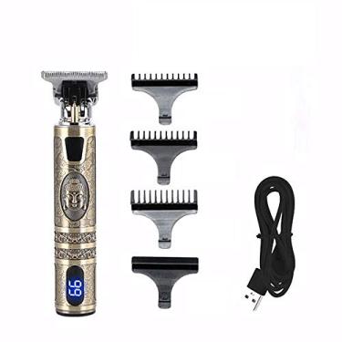 Imagem de Cortador de cabelo com display de bateria profissional USB aparador de cabelo masculino elétrico poderoso máquina de corte de cabelo escultura ferramenta de cabelo