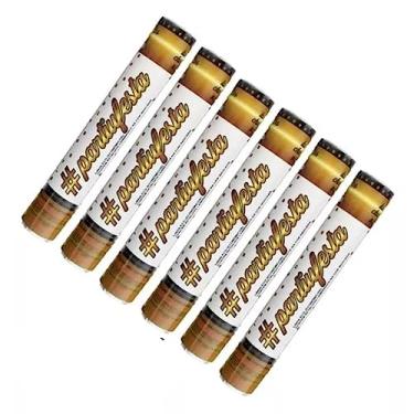 Imagem de Kit Com 06 Lança Confetes De Papel Metalizado Ou Coloridos (Picado - Dourado)