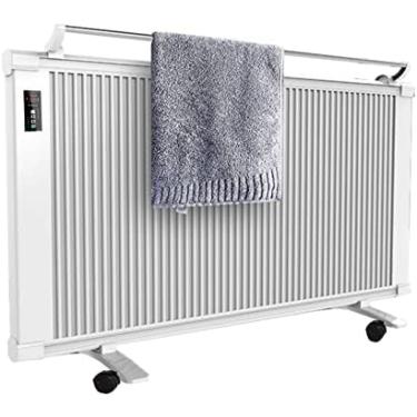 Imagem de Aquecedor De Espaço Infravermelho Elétrico De Parede/pé, Painel De Aquecedor De Convecção, Aquecedor De Banheiro À Prova D'água, Com Trilho Para Roupas, Aquecimento Rápido De Fibra De Carbono,1800