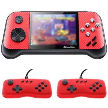 Imagem de Console de jogos portátil para crianças e adultos, reprodutor de videogame portátil com jogos pré-carregados, economia de progresso e conexão com a TV (vermelho)