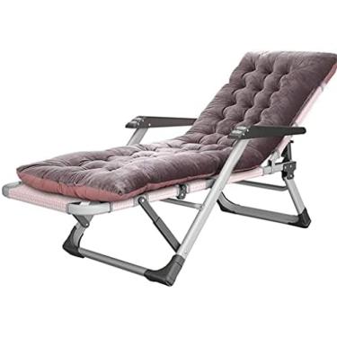 Imagem de Cadeira Reclinável Dobrável Espreguiçadeira De Gravidade Zero Tamanho Grande, Espreguiçadeiras Almofada De Algodão Para Jardim Ao Ar Livre Pátio Espreguiçadeiras Cama Reclinável Com Travesseiro De