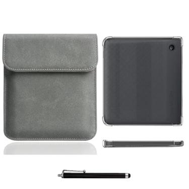 Imagem de enoxboo Capa para Kobo Libra 2 (Release 2021), Tampa Transparente de Back Protective Traseiro da TPU Soft para 7 "Kobo Libra 2, Vem com Uma Bolsa de Manga e Uma Caneta com Tela Sensível Ao Toque