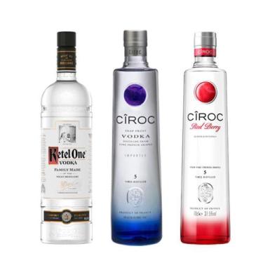 Imagem de Vodkas Cîroc + Cîroc Redberry 750ml + Ketel One 1L - Cîroc/ Ketel One