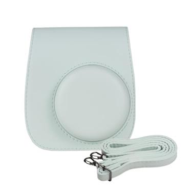 Imagem de CIADAZ Estojo de armazenamento instantâneo para câmera Bolsa de couro PU Fivela magnética com alça de ombro Compatível com Fujifilm Instax Mini 12/11/9/8