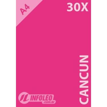 Imagem de Kit 30 Folhas Papel Color Plus A4 180G Cancun Rosa Escuro