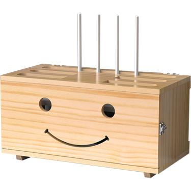 Imagem de Caixa organizadora de armazenamento de roteador, rack de decodificador de madeira maciça, caixa de acabamento de cabo de alimentação, armazenamento de soquete, para armazenar tiras de energi