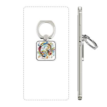 Imagem de Fone de ouvido colorido com estampa louca, quadrado, suporte universal para presente