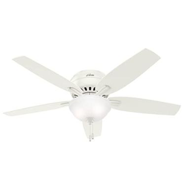 Imagem de Hunter Fan Company, 53313, Ventilador de teto de perfil baixo branco fresco de 132 cm com kit de luz LED e corrente de puxar