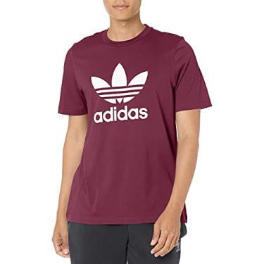 Imagem de adidas Originals Camiseta masculina Adicolor Trefoil, Victory Crimson/Branco, Medium