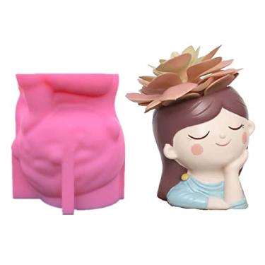 Imagem de Molde de vaso de flores para cimento silicone faça você mesmo moldes de vaso de planta de concreto feito à mão ferramenta de decoração de casa suporte de caneta resina epóxi molde de silicone (G41)